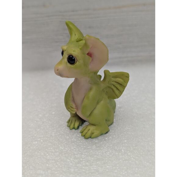 Vintage 1989 Pocket Dragons Baby Brother Figurine Real Musgrave Resin Green - Picture 2 of 10
